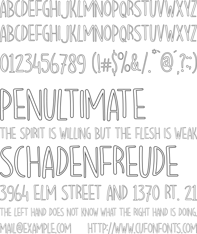 Hey Sweety Pie font preview