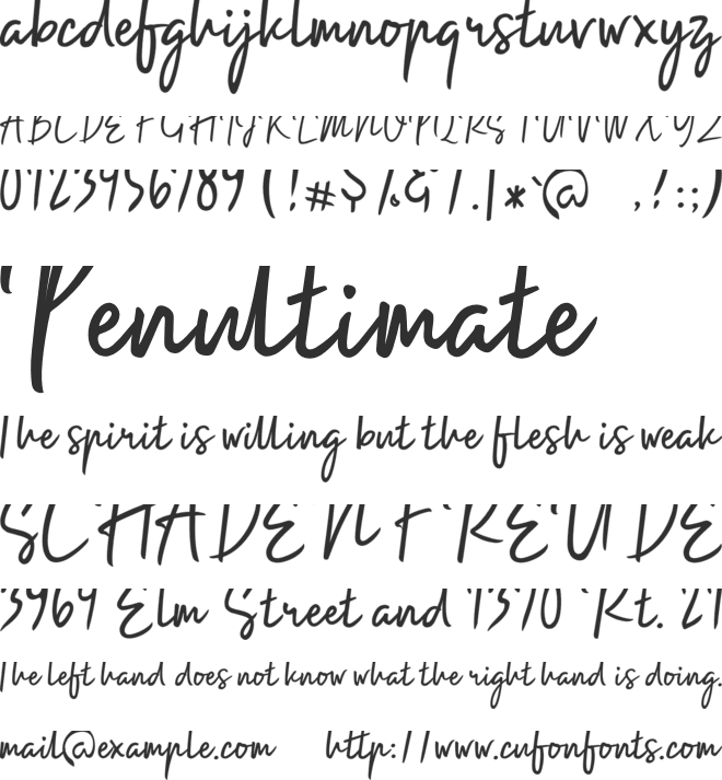 The Foreign font preview