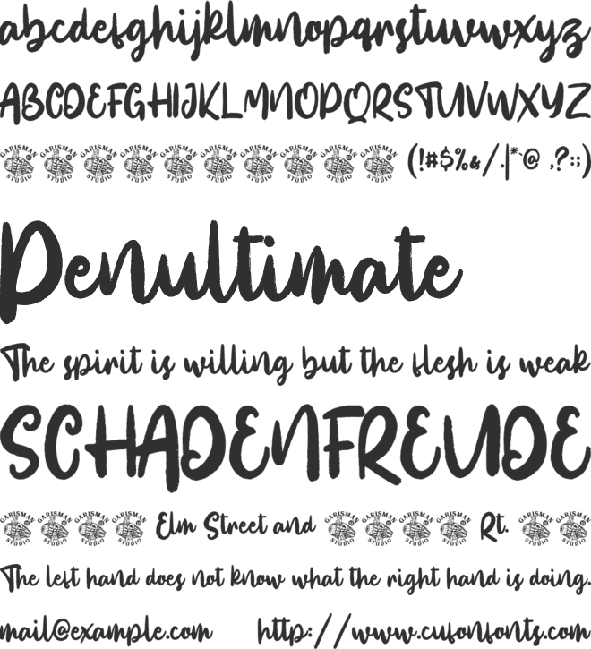 Sunkiss font preview