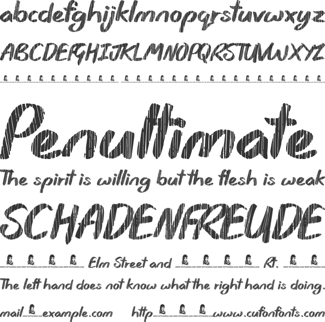 Rain Shower font preview