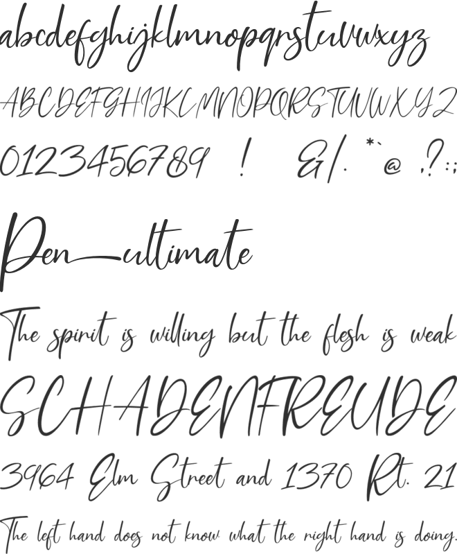 Tosca Pen font preview