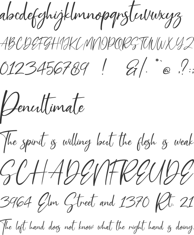 Tosca Pen font preview
