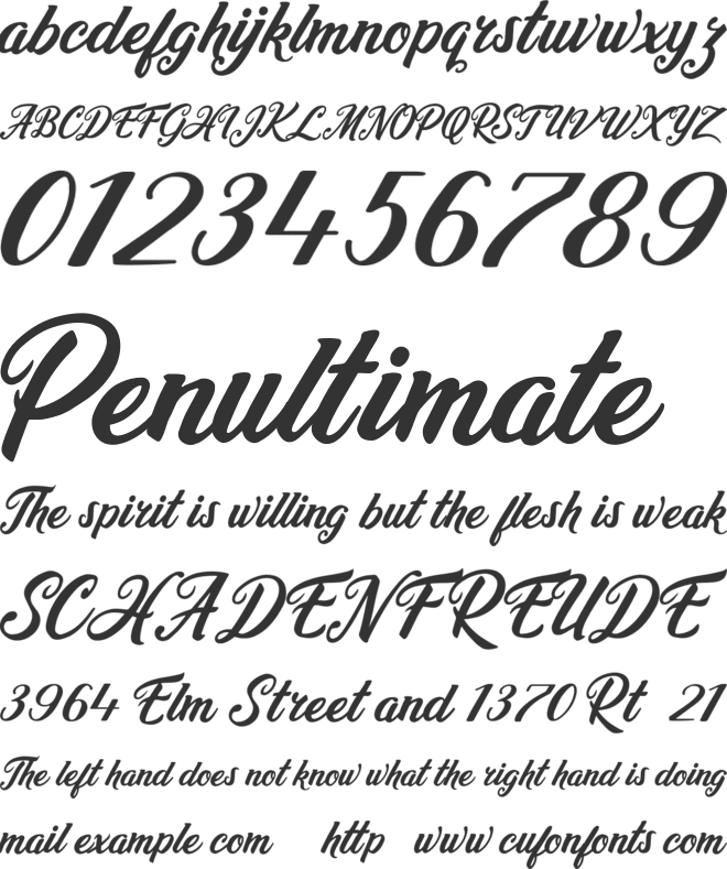 Heidy Indigo font preview