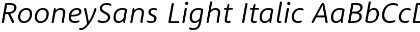 RooneySans Light Italic font