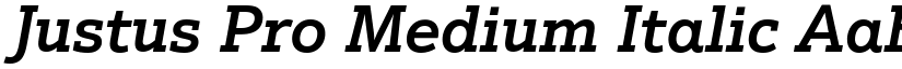 Justus Pro Medium Italic font