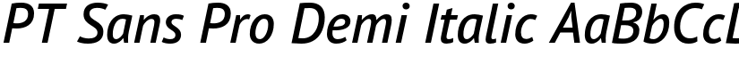 PT Sans Pro Demi Italic font