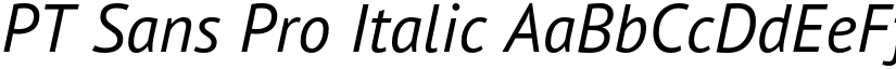PT Sans Pro Italic font