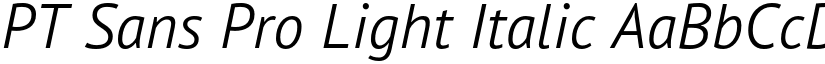 PT Sans Pro Light Italic font