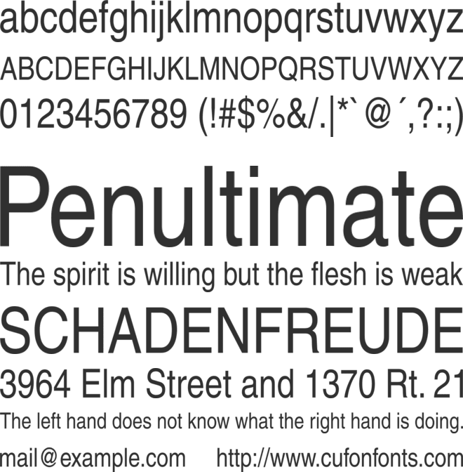 Helvetica LT Narrow font preview