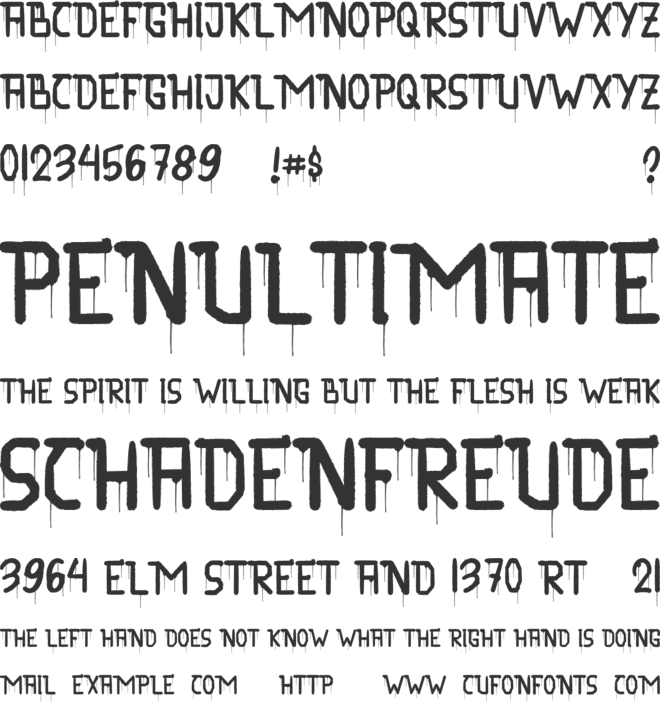 Skull Attack font preview