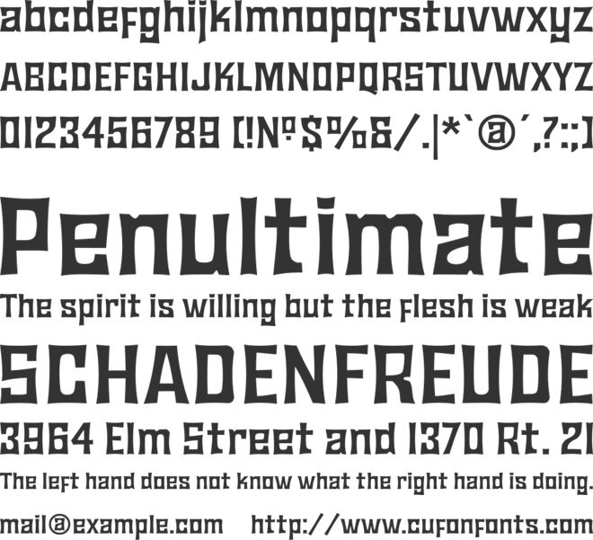 JMH Bronze font preview