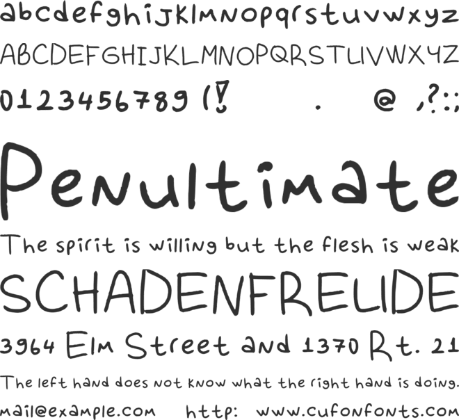 Clumsy font preview