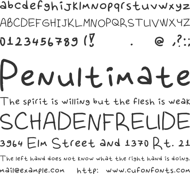 Clumsy font preview