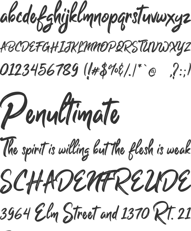 Guttenbay font preview