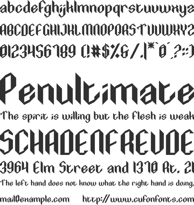 Xenopyre font preview