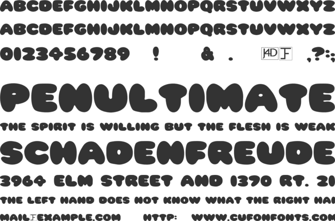 Pleasantly Plump font preview