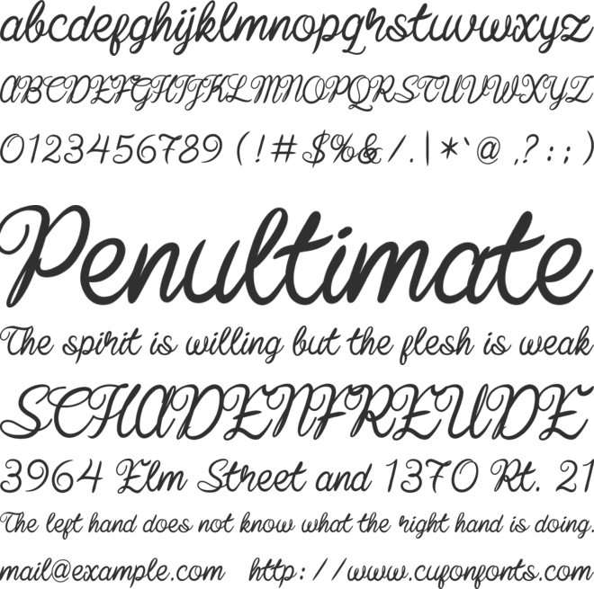 Baline Script font preview
