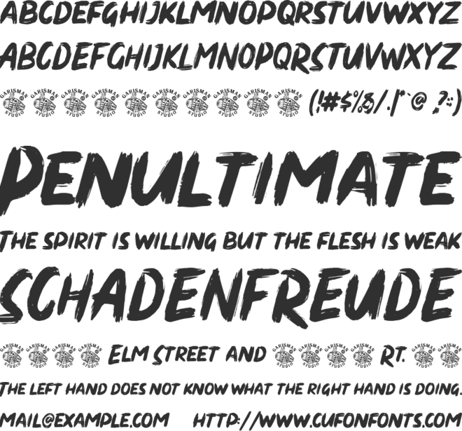 Dirty Brush font preview