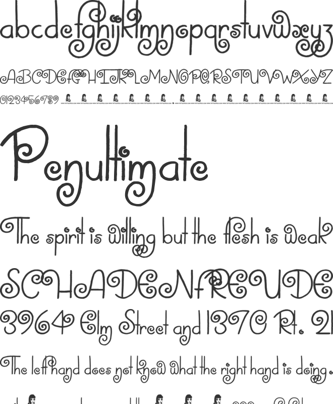 Swirly Tops font preview