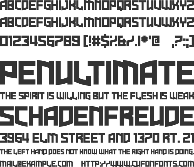 Dire Gramme font preview
