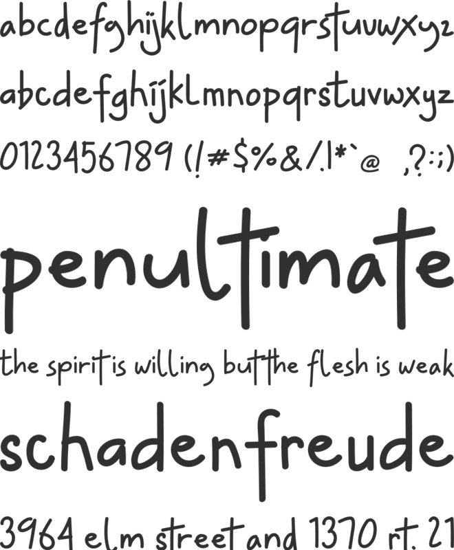 Hey Lucky font preview