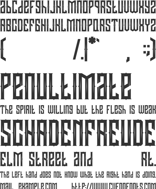 DARKRISE font preview