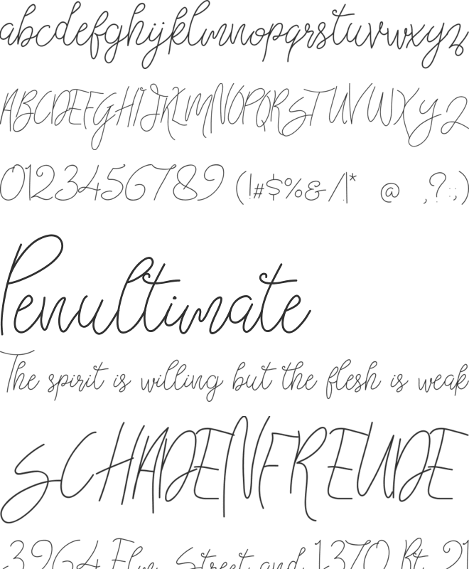 Bellievia font preview