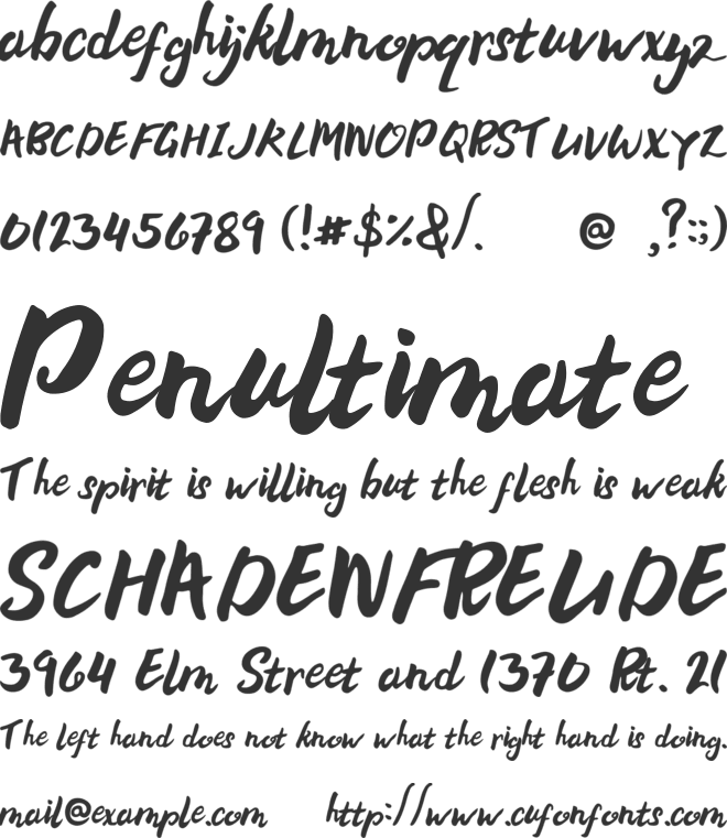 Bellania font preview