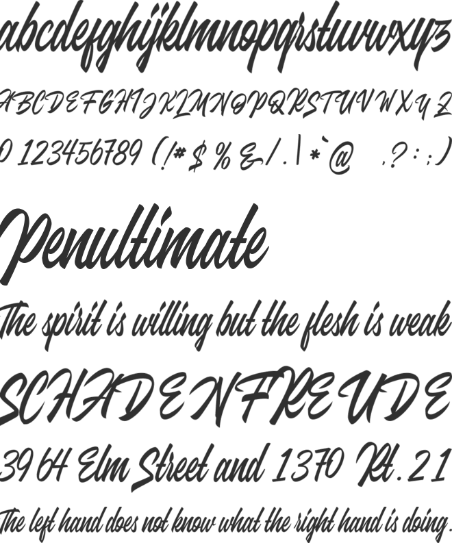Juvenile personal use font preview