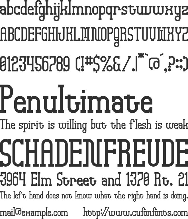 Highnoon Saloon font preview