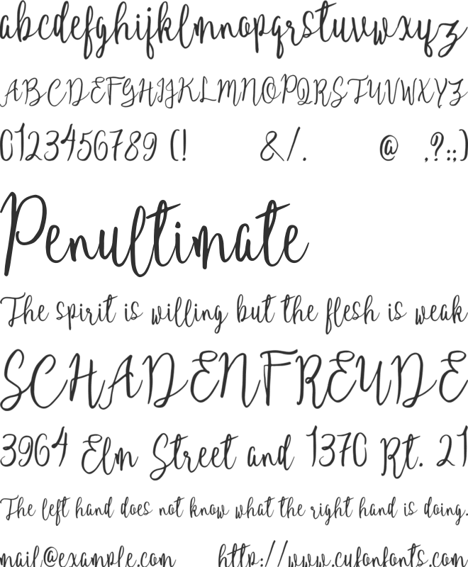 Sillebia font preview