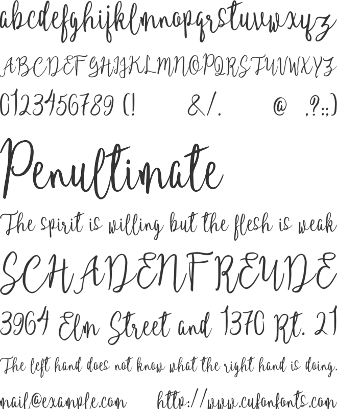 Sillebia font preview