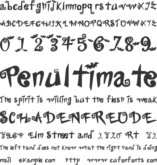 Vampirina font preview