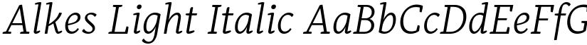 Alkes Light Italic font