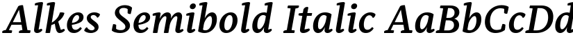 Alkes Semibold Italic font