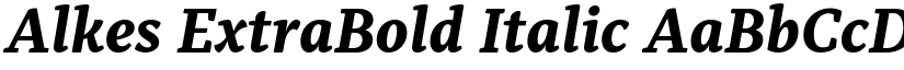 Alkes ExtraBold Italic font