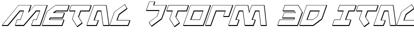 Metal Storm 3D Italic font
