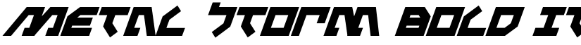 Metal Storm Bold Italic font