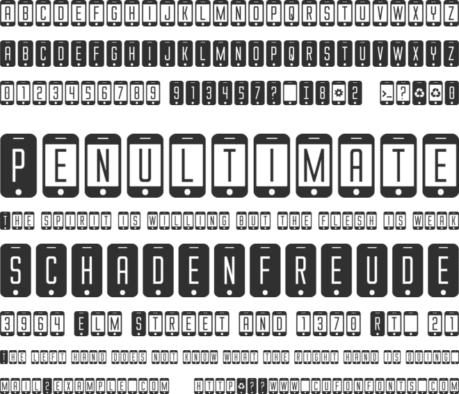 iDroid font preview