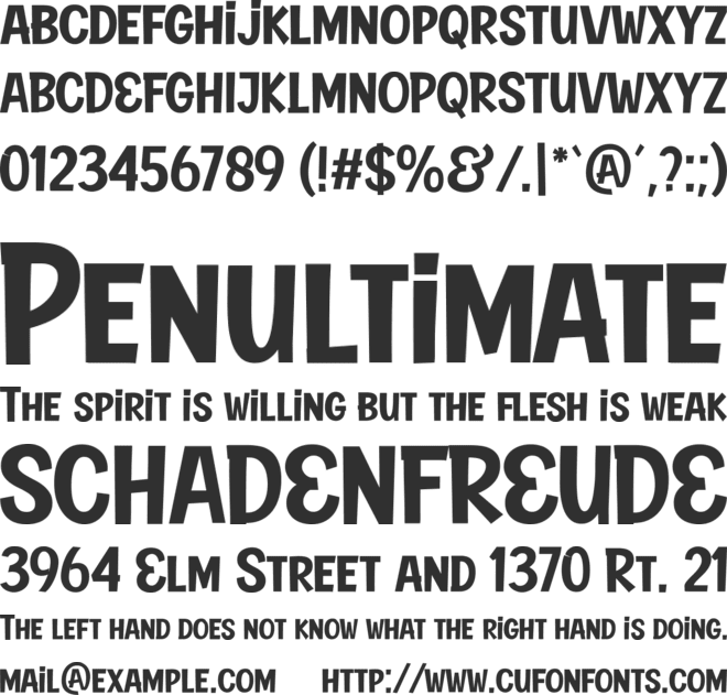 Down Hill font preview