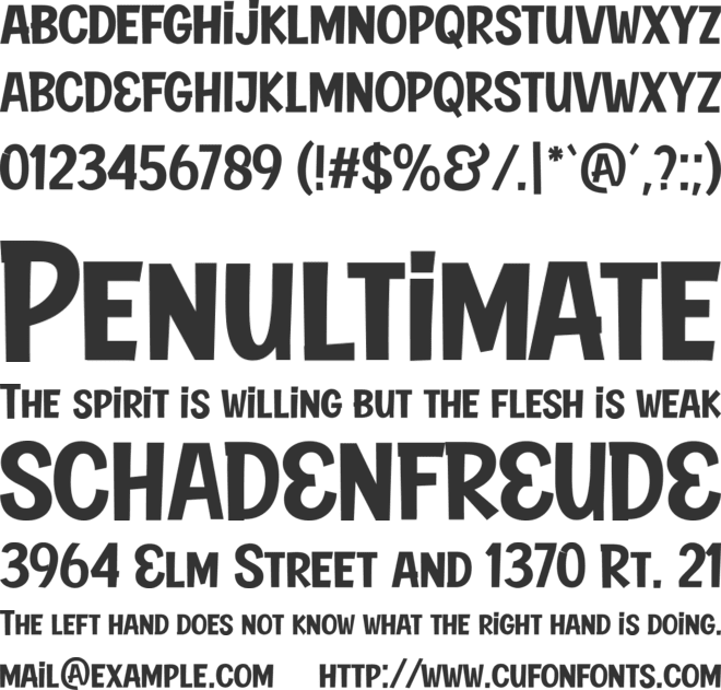 Down Hill font preview