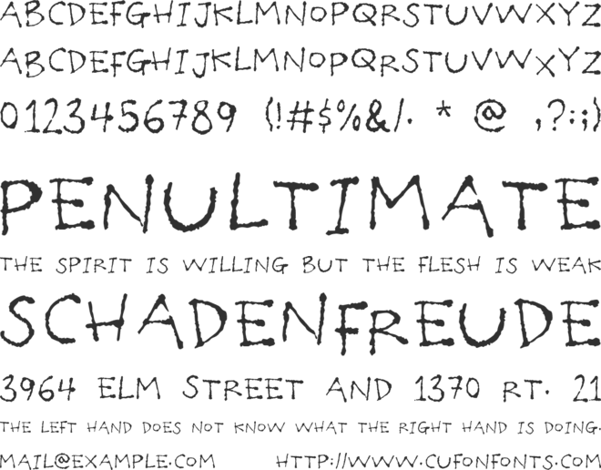Poilet Taper font preview