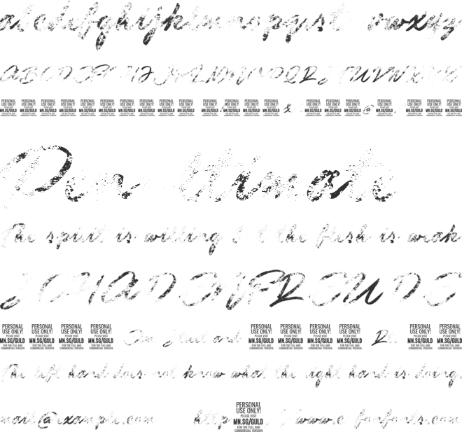 Guld Script Color PERSONAL font preview
