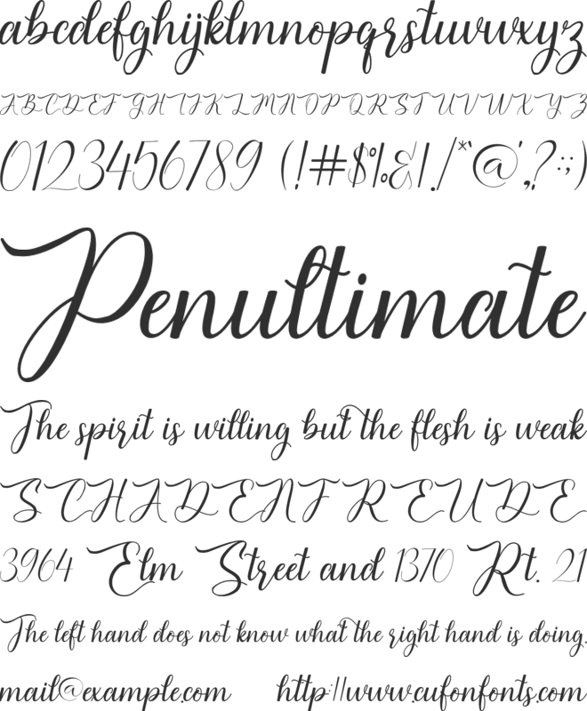 Margetha font preview