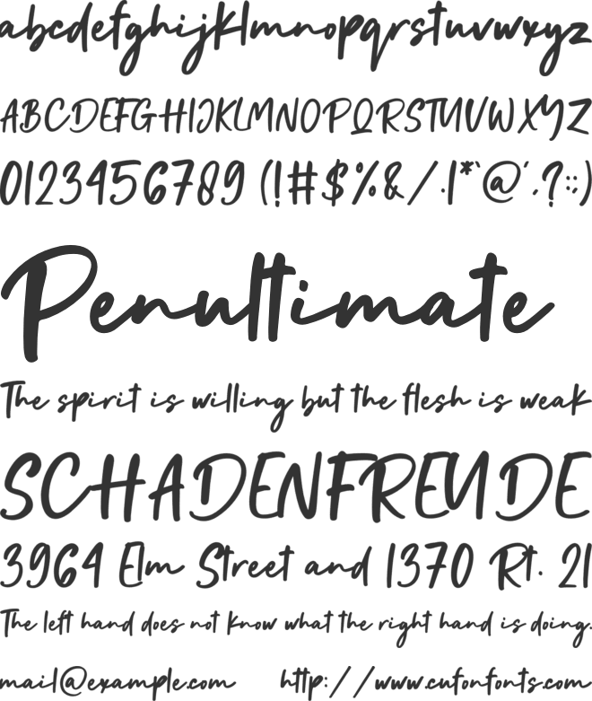 Dearest font preview