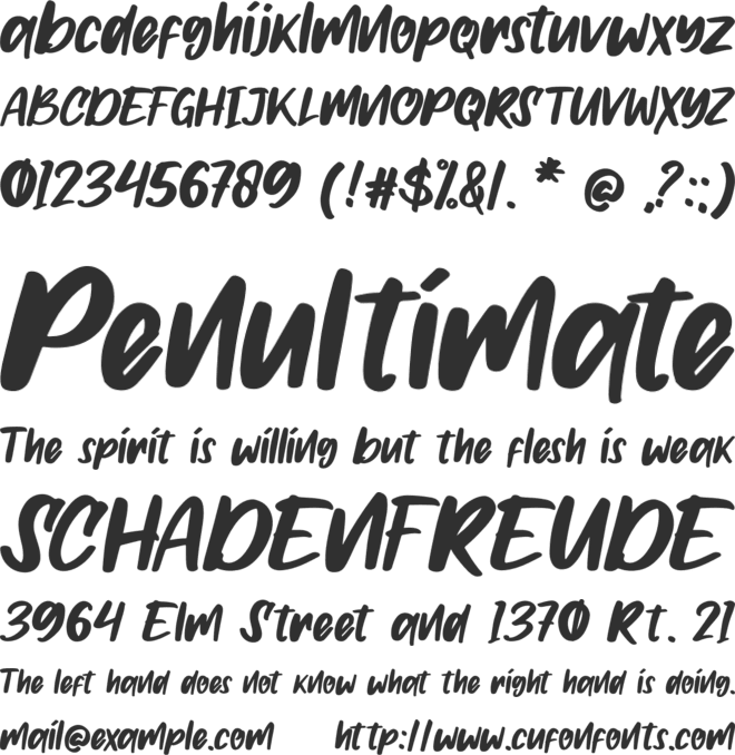 Gilmoore font preview