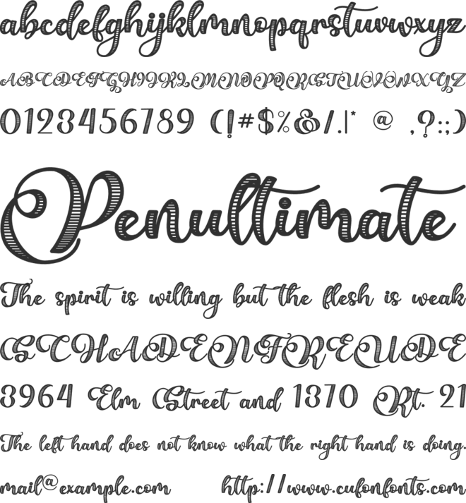 Bellove font preview