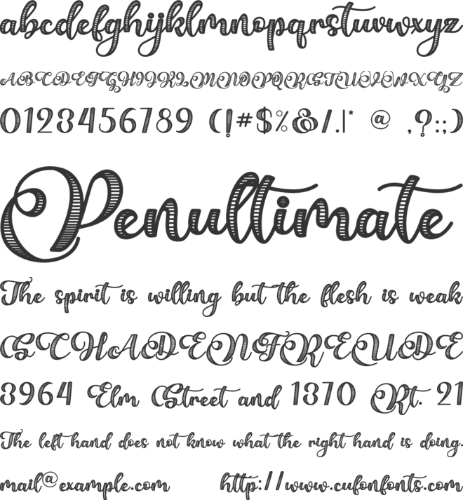 Bellove font preview