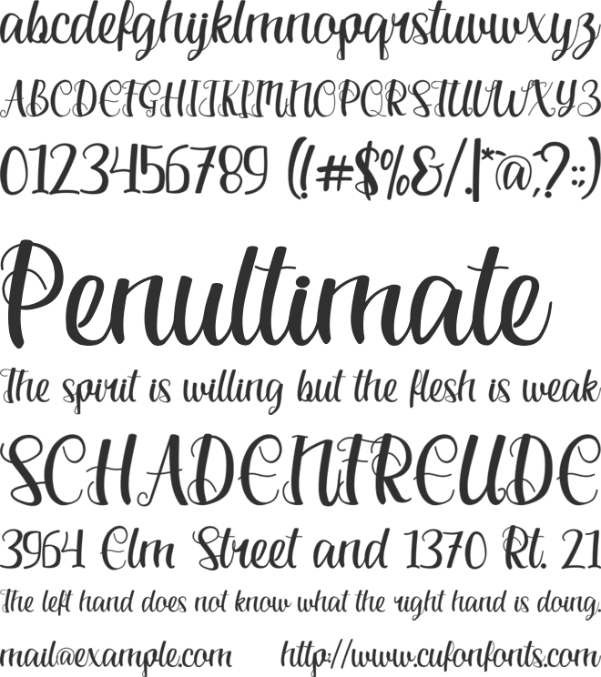 Sathira font preview