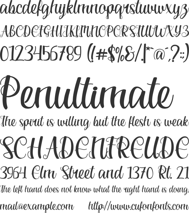 Sathira font preview